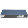 DS-3E1512HP-SI-8P2T2F - Smart managed switch 8x Gb PoE + 2xGb SFP Uplink + 2xGb RJ-45, 130W, Super PoE - dosah až 300m