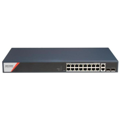 DS-3E1520HP-SI-16P2T2F - Smart managed switch 16x Gb PoE + 2x Gb SFP Uplink + 2x Gb RJ45, 230W, Super PoE - dosah až 300m