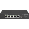 Venkovní 4 portový&nbsp;smart managed switch&nbsp;Specifikace	4x&nbsp;100Mb RJ45&nbsp;PoE Port,	1x Gb RJ45 +&nbsp;&nbsp;1× Gb optický&nbsp;port&nbsp;SFP &nbsp;	Standard IEEE 802.3, IEEE 802.3u, IEEE 802.3x, IEEE 802.3z and IEEE 802.3ab	PoE Standard IEEE 802.3at/af	Long Range: 300m	PoE Power:&nbsp;&nbsp;&nbsp;30W Port, celkem 60W	Funkce PoE watchdog pro automatickou detekci a restart kamer, které nereagují.	Vizualizace topologie sítě	Technologie Store-and-forward switchingOstatní parametry	Kovové provedení	Spolehlivý bezventilátorový provoz.	Provozní teplota: -30 až 65 C°	Krytí: IP40	Rozměry: 158 x 101 x 32mm	Hmotnost 400g	Napájení 48 až 57 VDC,&nbsp;	Spotřeba max. 65W