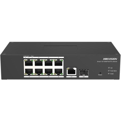 DS-3T1310P-SI/HS - Venkovní smart managed switch, 8x 100Mb PoE + 1x Gb RJ45 + 1x Gb SFP, 110W