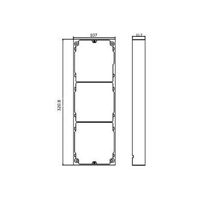 DS-KD-ACW3/S - 3-rámeček interkomu pro povrchovou montáž; nerez