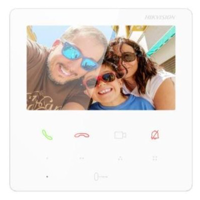 DS-KH6110-WE1/White - Vnitřní IP stanice s 4,3" dotykovou TFT obrazovkou, PoE, Alarm, bílá