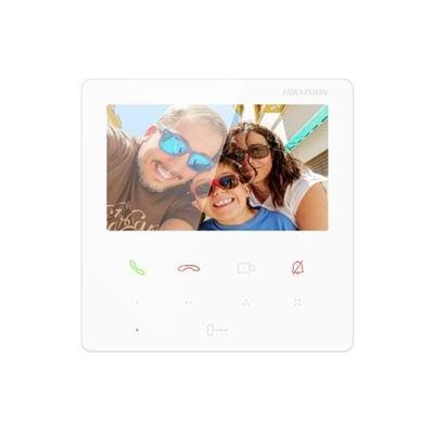 DS-KH6110-WE1/White - Vnitřní IP stanice s 4,3" dotykovou TFT obrazovkou, PoE, Alarm; bílá