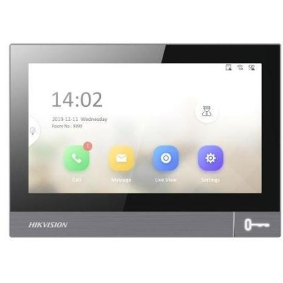DS-KH8381-WTE1 - 7" IP bytový dotykový monitor s kovovým rámečkem, Wi-Fi, PoE