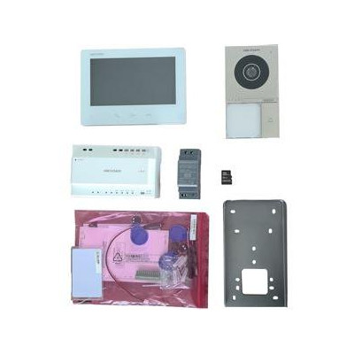DS-KIS705EY - Přednastavený kit videotelefonu, 2-drát HD, bytový monitor+dveřní stanice+zdroj