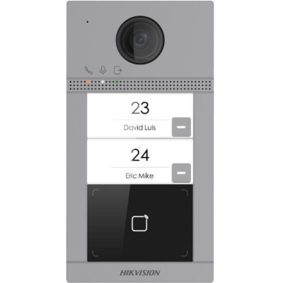 DS-KV8213-WME1(C)/Flush - IP dveřní interkom 2-tlač., čtečka karet, 2MPx kamera, WiFi, zápustný