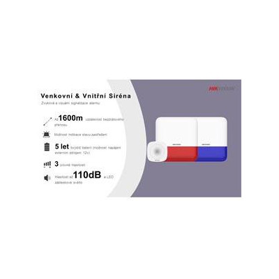 DS-PS1-E-WE(RED Indicator) - AX PRO Bezdrátová venkovní siréna, červená