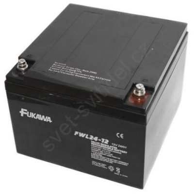 Fukawa FWL 24-12 - Akumulátor bezúdržbový 12V/24Ah, závit M5, životnost 10let