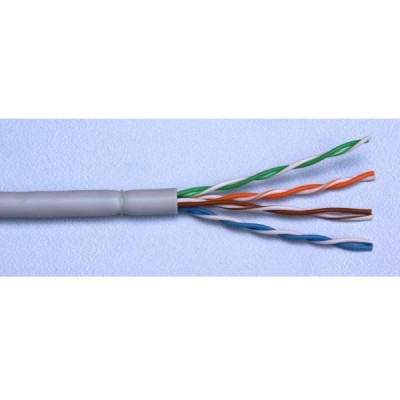 KLEXI65504A - Kabel LEXI Cat 5e UTP PVC šedý-drát (Eca)