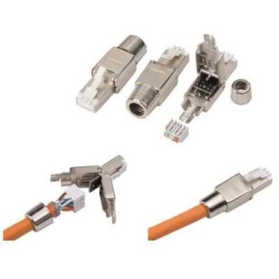 Konektor RJ45 8/8 50u CAT6A - Konektor RJ45 8/8 50u CAT6A FTP - samořezný