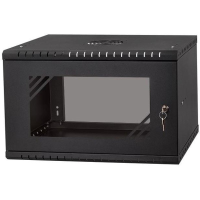 LX19-6U-450GB - LEXI-Net Basic rozvaděč nástěnný 19" 6U 520x450, dveře sklo, černý