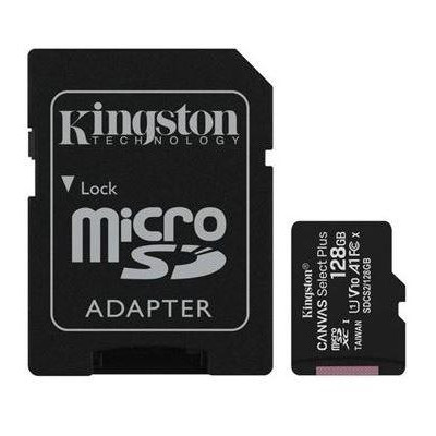 microSDXC karta 128GB - Kingston UHS-I, Class 10 + SD adapter
