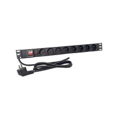 PDU_8_19 - Napájecí panel, 2,25m, 19", 8x230V,1U, vypínač, přepěťová ochrana