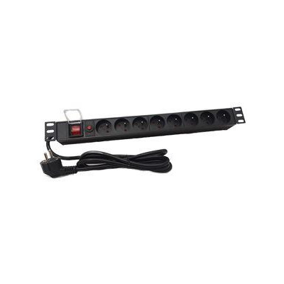 PDU_8_19 - Napájecí panel, 2,25m, 19", 8x230V,1U, vypínač, přepěťová ochrana