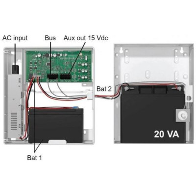 PS45 - Zálohovaný systémový zdroj napájení PARADOX o výkonu 75W při 13,8VDC