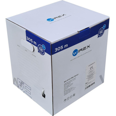 WIC-5-FU-PEC-30-GY - WIREX Instalační kabel CAT5E F/UTP PVC / ECA 305m box šedý