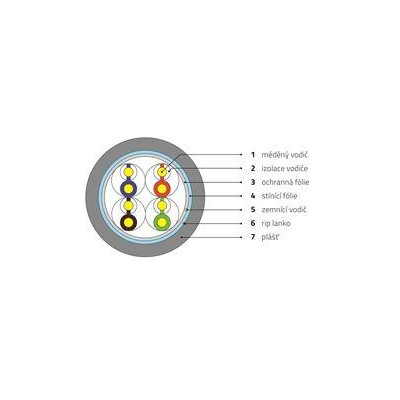 WIC-5-FU-PEC-30-GY - WIREX Instalační kabel CAT5E F/UTP PVC / ECA 305m box šedý