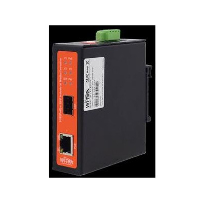 WI-PS302GF-I - 1GE + 1SFP Fiber HiPoE mediální konvertor; 60W