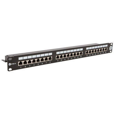 WPP-5-S-24-1-BL - WIREX 19" Patch panel CAT5E STP 24xRJ45 1U s vyvazovací lištou