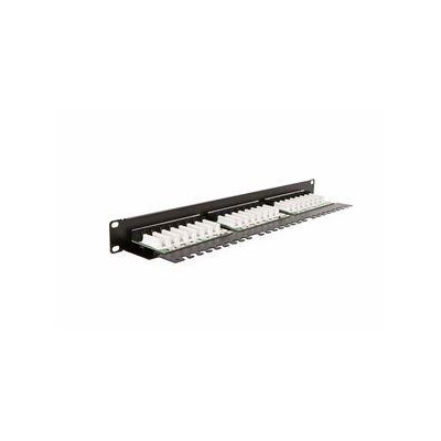 WPP-5-U-24-1-BL - WIREX 19" Patch panel CAT5E UTP 24xRJ45 1U s vyvazovací lištou