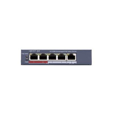 DS-3E0105P-E/M(C) - Switch 4x 100TX PoE + 1x 100TX uplink, 45W, Super PoE