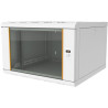 AG-AB09U6045B1-A0CC-A-D1 - Nástěnný rozvaděč AGER 19“ 9U 600x450mm,šedý,skleněné dveře,80kg,odním. a uzam.bočnice