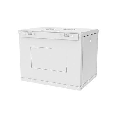 AG-AB09U6045B1-A0CC-A-D1 - Nástěnný rozvaděč AGER 19“ 9U 600x450mm,šedý,skleněné dveře,80kg,odním. a uzam.bočnice