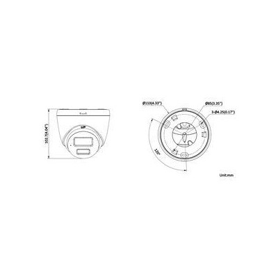 DS-2CD1367G3-LIU(2.8mm) - 6MPix IP Turret Hybrid ColorVu kamera, LED/IR 30m, mikrofon, IP67