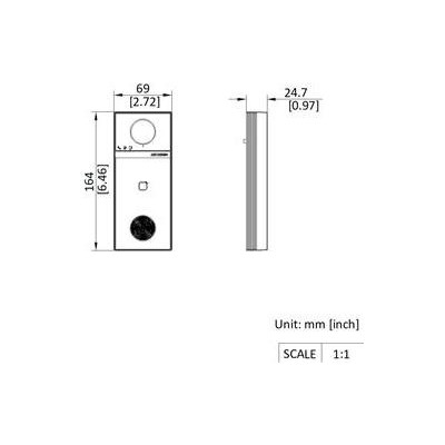 DS-KV6114-E1 - Jednotlačítkový IP dveřní interkom, 4MPx kamera, čtečka karet Mifare