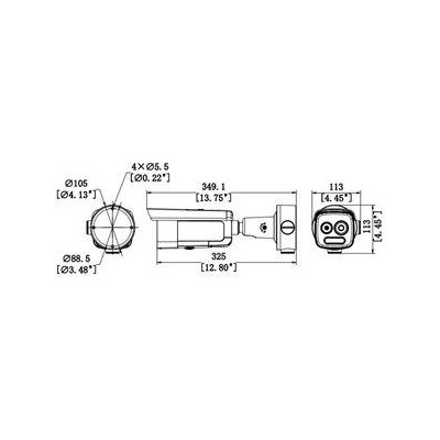 HM-TD2628-10/G1/T3A - Termo-optická Bullet  kamera, 256 × 192 px, 9,7 mm, IR/LED 80m, audio, alarm, IP67, IK10
