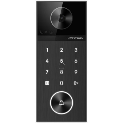 DS-KV6124-WBE1 - Jednotlačítkový IP dveřní interkom, 4MPx kamera, klávesnice, čtečka karet, Wi-Fi, Bluetooth