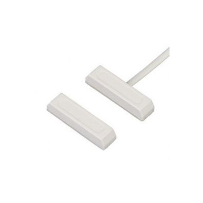 BS-2024WH - Samolepící povrchový magnetický kontakt 34 x 9,4 x 6,5mm, boční kabel, bílý