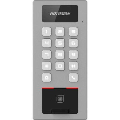 DS-K1T502DBFWX - IP interkom/vstupní terminál se čtečkou Mifare karet a otisků prstů