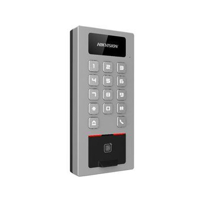 DS-K1T502DBFWX - IP interkom/vstupní terminál se čtečkou Mifare karet a otisků prstů