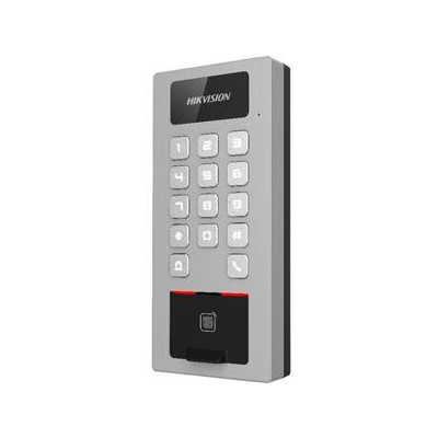 DS-K1T502DBFWX - IP interkom/vstupní terminál se čtečkou Mifare karet a otisků prstů