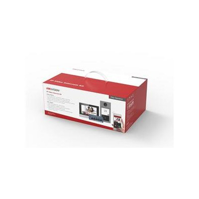 DS-KIS604-S(C) - Kit IP videotelefonu, bytový monitor + dveřní stanice + switch + microSD