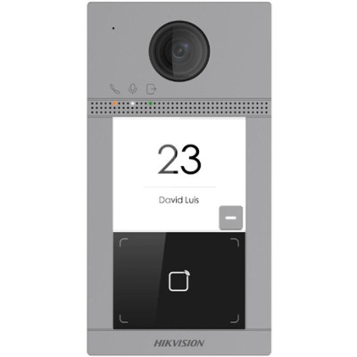 DS-KV8113-WME1(C)/Flush - IP dveřní interkom 1-tlač., čtečka karet, 2MPx kamera, WiFi, zápustný
