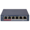 Hikvision DS-3E1106P-EI/M&nbsp;&nbsp;Smart switch 4x 10/100 PoE; 2x 10/100 uplink, 45WSwitch umožňuje zobrazit topologii a&nbsp;stav sítě, dále&nbsp;přijímat alarmy zařízení v reálném čase, což&nbsp;výrazně snižuje náklady na síťový&nbsp;provoz a údržbu.Smart funkce	Vizualizace topologie sítě	Alarmy typu PUSH	Monitoring stavu zařízení v reálném čase	Správa šířky pásma	Náhled trasování	Rozpoznávání zařízení	Náhled živého snímkuHardwarové funkce	PoE porty:&nbsp;4x 10/100Mbps RJ45 ports&nbsp;	Uplink porty: 2x 100Mbps&nbsp;RJ45&nbsp;port	Switching capacity: 14&nbsp;Gbps	Forwarding mode:&nbsp;Store-and-forward	MAC address Table: 2 K	PoE standard:&nbsp;IEEE802.3af, IEEE802.3at	PoE Power: max. 45W	Max Port Power - &nbsp;30W	Dosah až 300m na každý port&nbsp;(Extend mode ON, 10Mbps, CAT 5e)&nbsp;O