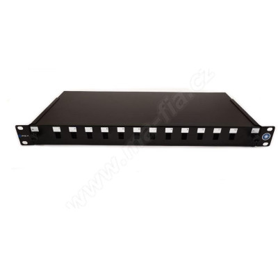 WFO-PP-1-12SC-S-BL - WIREX 19" Optická vana výsuvná 1U, 12x SC simplex/LC duplex/E2000, černá