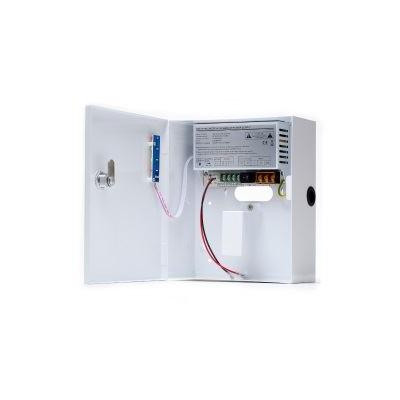 ZTP1205B - Zálohovaný napájecí zdroj, 12VDC / 5A v kovovém uzamykatelném krytu 22 x 19 x 8cm, LED