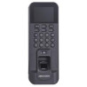 HIKVISION DS-K1T804AMFVnitřní vstupní terminál - Fingerprint,&nbsp;&nbsp;RFID čtečkou, klávesnicí a displejem. Standard MIFARE 13,56 MHz.Technické parametry	LCD -TFT displej: 2,4" , 320 x 240&nbsp;	Audio: reproduktor, bzučák	Komunikace: TCP / IP @ Fast Ethernet, podpora Wi-Fi	Rozhraní: 1x RJ45, 1x RS45, 1x Wiegand, 1x el. zámek, 1x exit Button, 1x dveřní&nbsp;kontakt, Alarm IN/OUT 1/1, 1x Tamper, 1x USB&nbsp;	Kapacita: 3000 karet, 3000 otisků, 100 000 událostí	Podpora karet: MIFARE 13,56 MHz	Rozsah čtení karty: max. 4,5&nbsp;cm	Optická čtečka otisků prstů: módy 1:1 a 1:N, rychlost rozpoznání&nbsp;