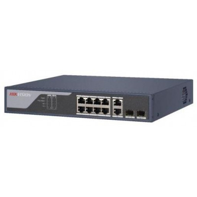 DS-3E1310P-SI - Smart  managed switch 8x100TX PoE + 2x Gb SFP Uplink, 125W, Super PoE - dosah až 300m