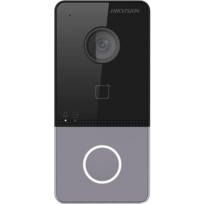 DS-KV6113-WPE1(C) - IP dveřní interkom, 1-tlač., plast, čtečka karet, 2MPx kamera, WiFi