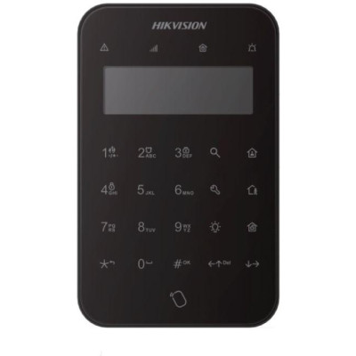 DS-PK1-LT-WE/Black - AX PRO bezdrátová dotyková klávesnice s LCD displejem, černá