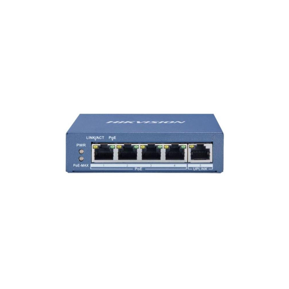 DS-3E0505P-E/M - switch 4x Gb PoE + 1x Gb uplink RJ-45, 35W