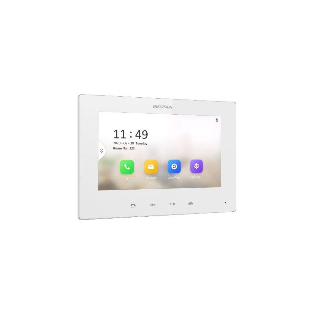 DS-KH6220-LE1/White - 7" IP bytový nedotykový monitor, PoE - bílý