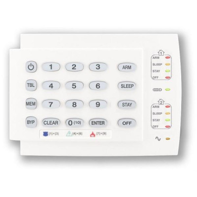 K10LEDH - klávesnice LED 10 zón, 2 podsystémy, horizontální