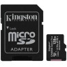 Kingston Canvas Select Plus micro SDXC 128GB Class 10 UHS-I + SD adaptérKapacita úložiště: 128GB	Typ paměťové karty: micro SDXC	Rychlost: 100 MB/s čtení	Rychlostní třída: Class 10	Application speed: A1	Rozměry: 11 mm x 15 mm x 1 mm (microSD) /&nbsp;24 mm x 32 mm x 2.1 mm (s SD adaptérem)	Provozní teplota:&nbsp;-25°C ~ 85°C