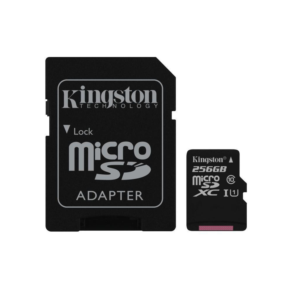 microSDXC karta 256GB - Kingston UHS-I, Class 10 + SD adapter