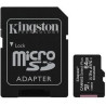 Kingston Canvas Select Plus micro SDXC 64GB Class 10 UHS-I + SD adaptér&nbsp;	Kapacita úložiště: 64GB	Typ paměťové karty: micro SDXC	Rychlost: 100 MB/s čtení	Rychlostní třída: Class 10	Application speed: A1	Rozměry: 11 mm x 15 mm x 1 mm (microSD) /&nbsp;24 mm x 32 mm x 2.1 mm (s SD adaptérem)	Provozní teplota:&nbsp;-25°C ~ 85°C